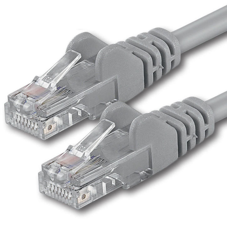 1x 10m - CAT.6 - Netzwerk- Patch- Ethernet- Lan- Kabel RJ45 - Grau - für Switch, Router, Homeoffice