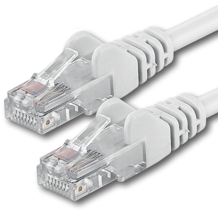 1x 3m - CAT.6 - Netzwerk- Patch- Ethernet- Lan- Kabel RJ45 - Weiß - für Switch, Router, Homeoffice