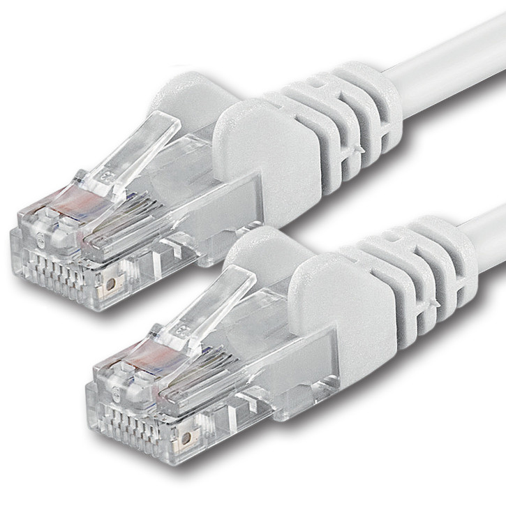 1x 5m - CAT.6 - Netzwerk- Patch- Ethernet- Lan- Kabel RJ45 - Weiß - für Switch, Router, Homeoffice