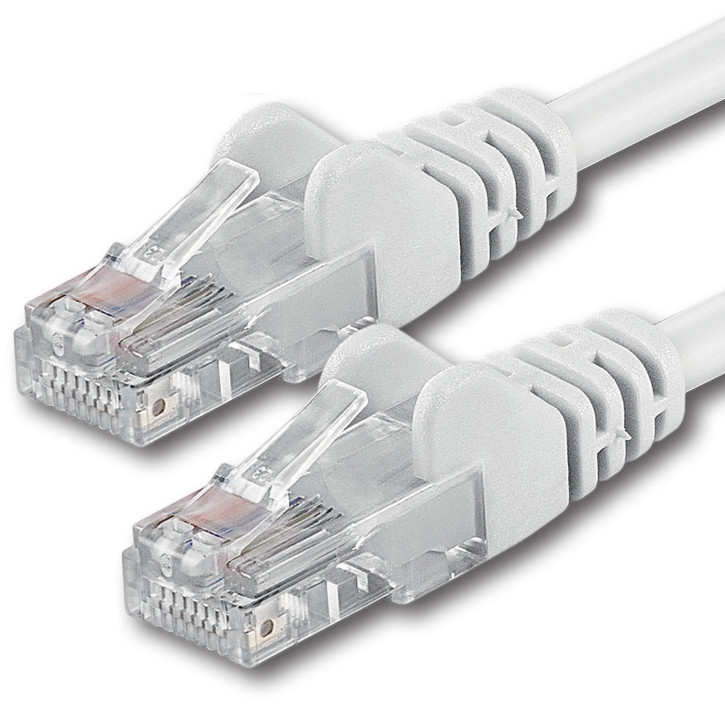 1x 15m - CAT.6 - Netzwerk- Patch- Ethernet- Lan- Kabel RJ45 - Weiß - für Switch, Router, Homeoffice