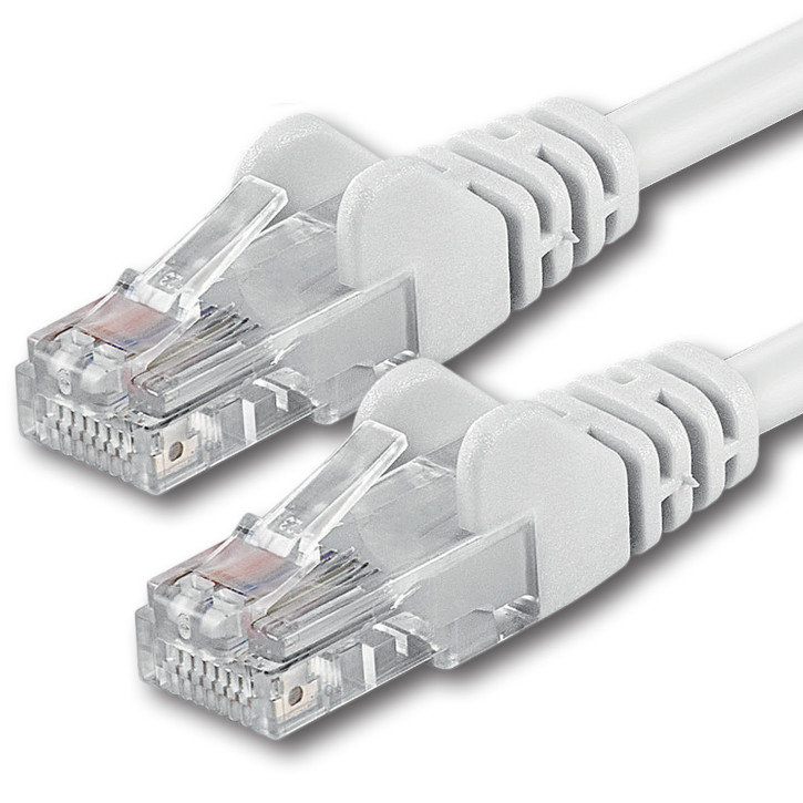1x 20m - CAT.6 - Netzwerk- Patch- Ethernet- Lan- Kabel RJ45 - Weiß - für Switch, Router, Homeoffice