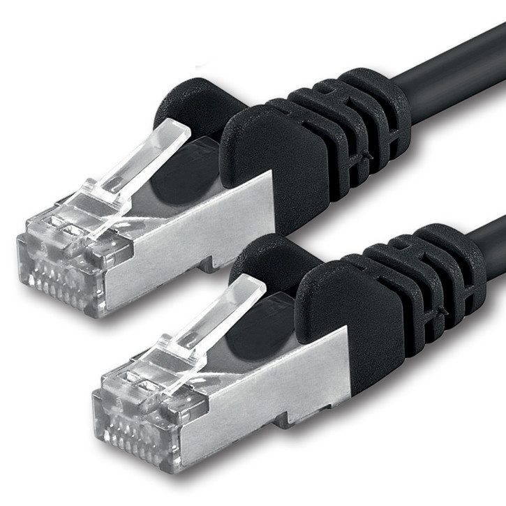 1x 3m - CAT.5e - Netzwerk- Patch- Ethernet- Lan- Kabel RJ45 - Schwarz - für Switch, Router, Homeoffice