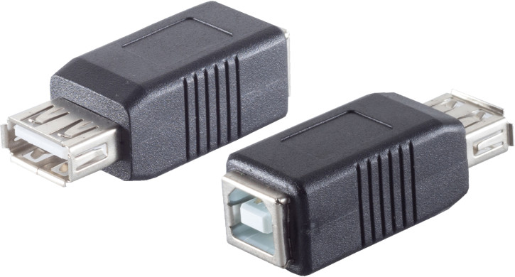 USB-A Verbinder, USB-B Buchse, 2.0, 480Mbps USB-A Verbinder, USB-B Buchse, 2.0, 480Mbps