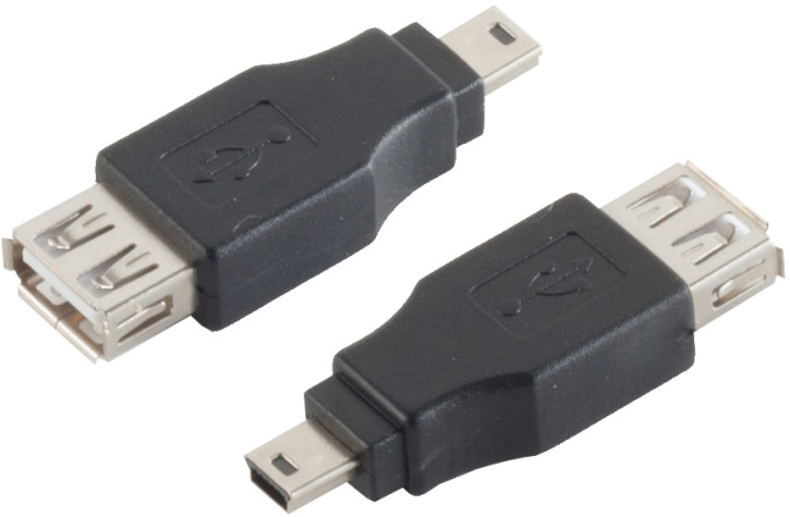 USB Mini-A 5p Adapter, USB-A Buchse, 2.0 USB Mini-A 5p Adapter, USB-A Buchse, 2.0