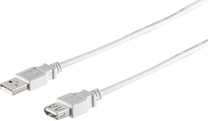 USB-A Verlängerungskabel, 2.0, grau, 0,3m
