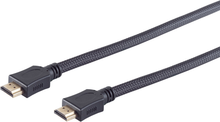 HDMI Kabel, 4K, verg., Nylon, schwarz, 1m