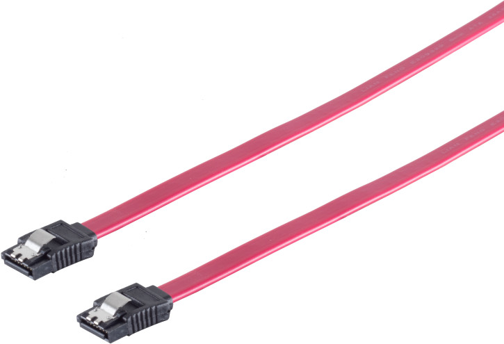 SATA 3Gb/s Verbindungskabel, Metallclip, rot, 0,3m