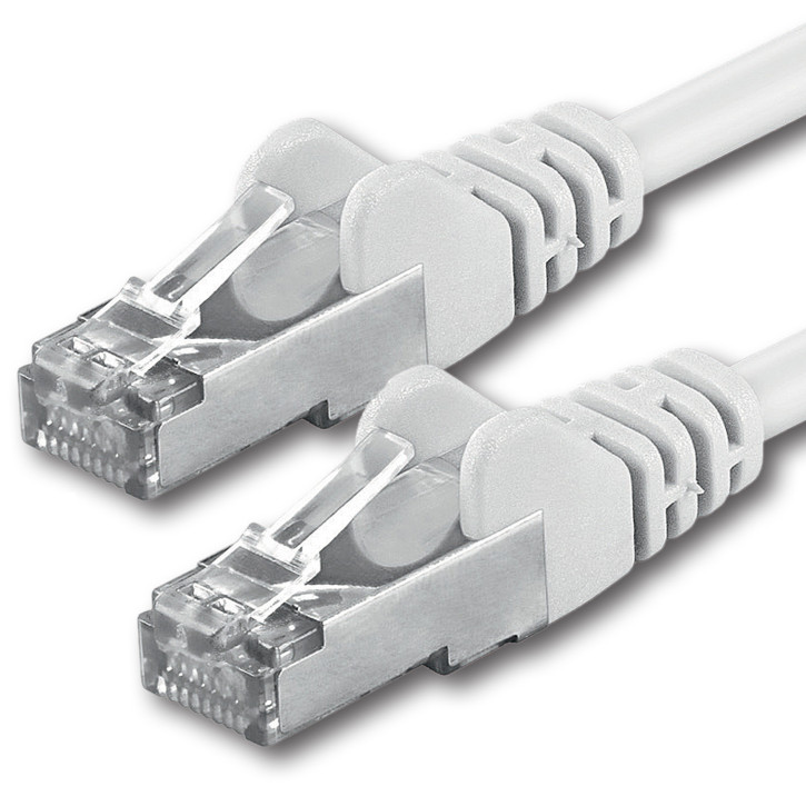 1x 1m - CAT.5e - Netzwerk- Patch- Ethernet- Lan- Kabel RJ45 - Weiß - für Switch, Router, Homeoffice