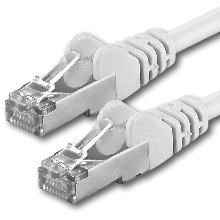 1x 3m - CAT.5e - Netzwerk- Patch- Ethernet- Lan- Kabel RJ45 - Weiß - für Switch, Router, Homeoffice
