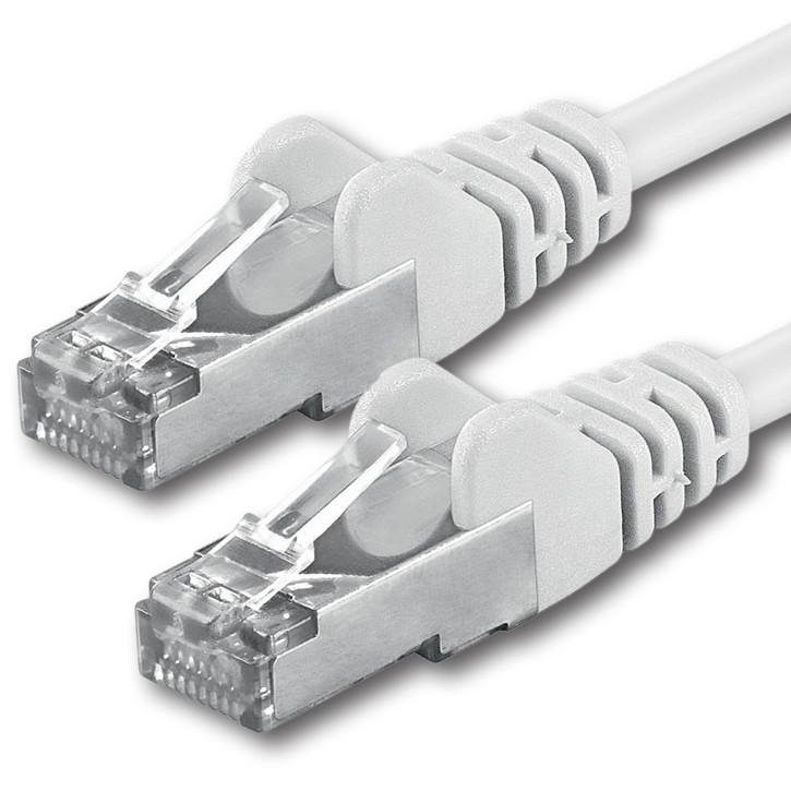 1x 7.5m - CAT.5e - Netzwerk- Patch- Ethernet- Lan- Kabel RJ45 - Weiß - für Switch, Router, Homeoffice