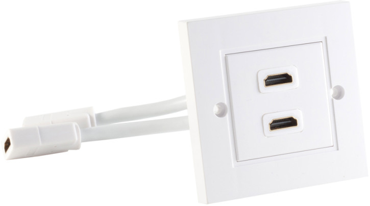 HDMI Wanddose 2-fach mit Kabel, 4K