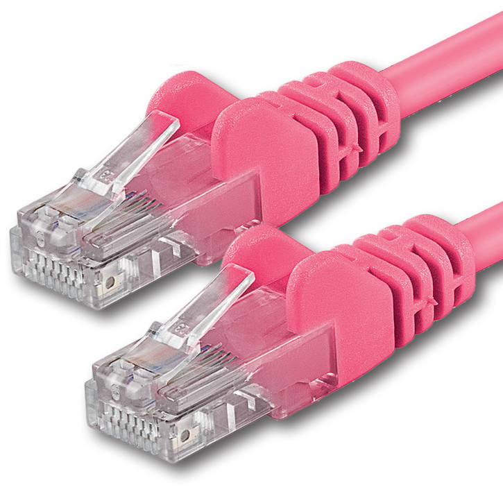1x 0.5m - CAT.6 - Netzwerk- Patch- Ethernet- Lan- Kabel RJ45 - Magenta - für Switch, Router, Homeoffice