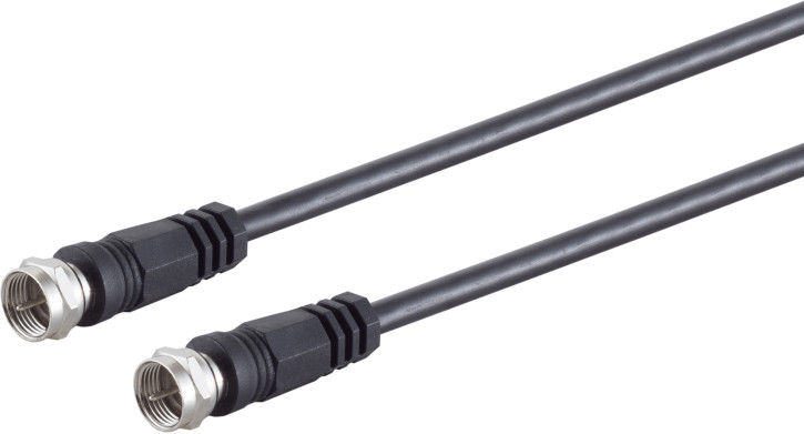 F-Stecker - F-Stecker, >100 dB, schwarz, 1,5m