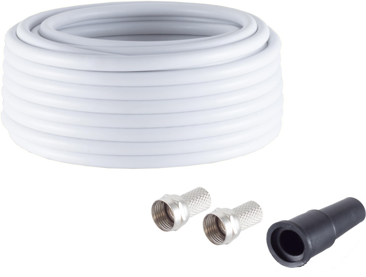 Koaxialkabel Set 0,64 3,8, CCS, 2-fach, 75dB, 10m