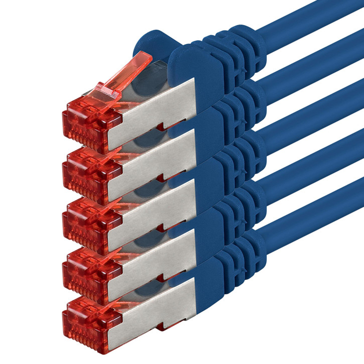 5x 0.5m - CAT.6 - Netzwerk- Patch- Ethernet- Lan- Kabel RJ45 - Blau - für Switch, Router, Homeoffice 5x 0.5m - CAT.6 - Netzwerk- Patch- Ethernet- Lan- Kabel RJ45 - Blau - für Switch, Router, Homeoffice