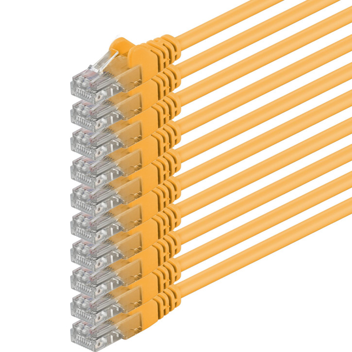 10x 5m - CAT.6 - Netzwerk- Patch- Ethernet- Lan- Kabel RJ45 - Gelb - für Switch, Router, Homeoffice