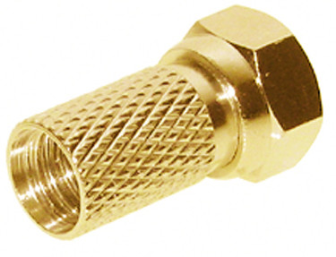 F-Stecker 6,7, vergoldet, mit großer Mutter