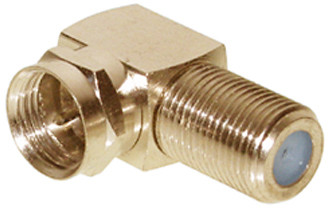 F-Winkeladapter, F-Stecker / F-Buchse, vergoldet
