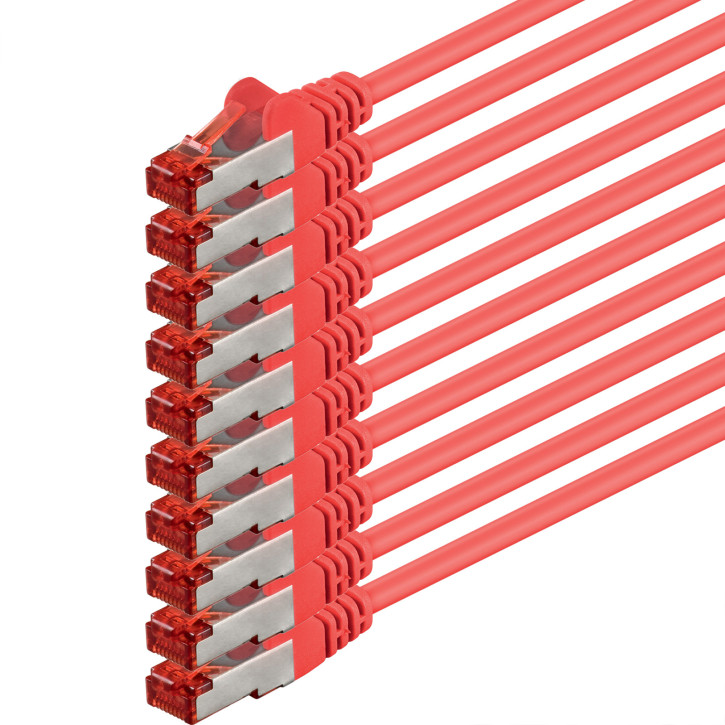 10x 1m - CAT.6 - Netzwerk- Patch- Ethernet- Lan- Kabel RJ45 - Rot - für Switch, Router, Homeoffice 10x 1m - CAT.6 - Netzwerk- Patch- Ethernet- Lan- Kabel RJ45 - Rot - für Switch, Router, Homeoffice