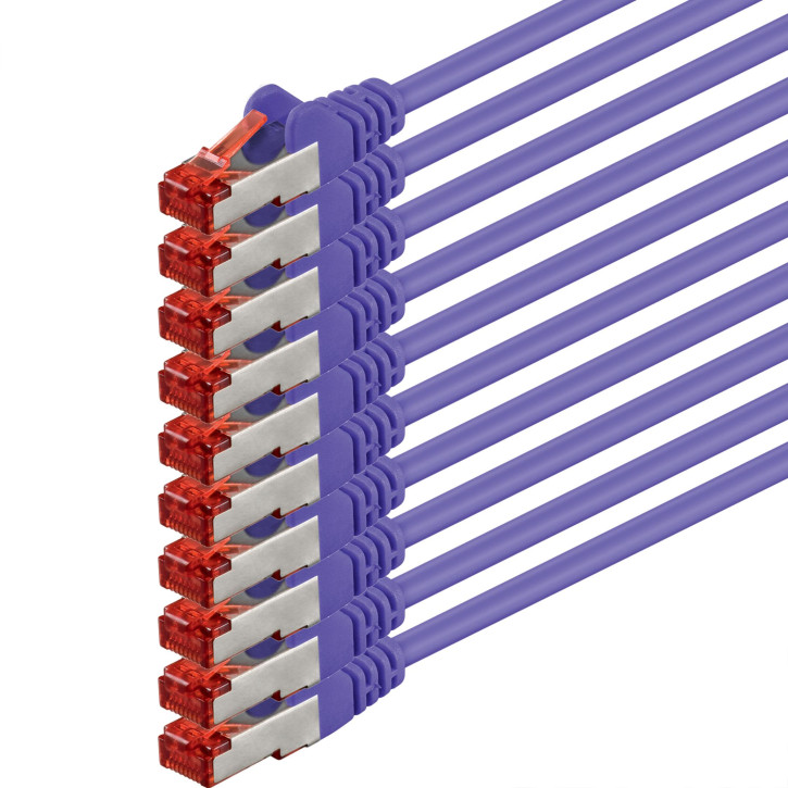 10x 1m - CAT.6 - Netzwerk- Patch- Ethernet- Lan- Kabel RJ45 - Violet - für Switch, Router, Homeoffice 10x 1m - CAT.6 - Netzwerk- Patch- Ethernet- Lan- Kabel RJ45 - Violet - für Switch, Router, Homeoffice