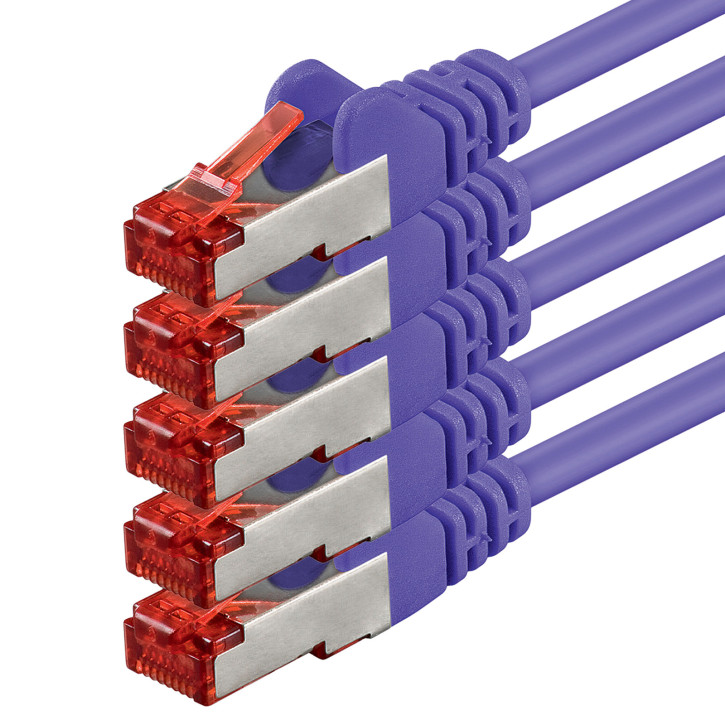 5x 5m - CAT.6 - Netzwerk- Patch- Ethernet- Lan- Kabel RJ45 - Violet - für Switch, Router, Homeoffice 5x 5m - CAT.6 - Netzwerk- Patch- Ethernet- Lan- Kabel RJ45 - Violet - für Switch, Router, Homeoffice