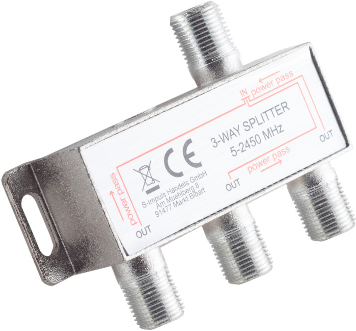 F-Serie, Stammverteiler 3-fach, 5-2400 MHz DC 85dB