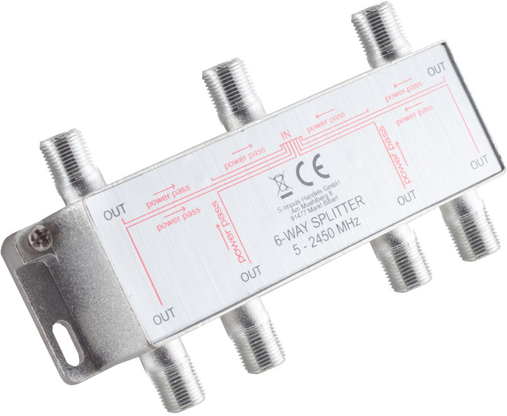 F-Serie, Stammverteiler 6-fach, 5-2400 MHz DC 85dB