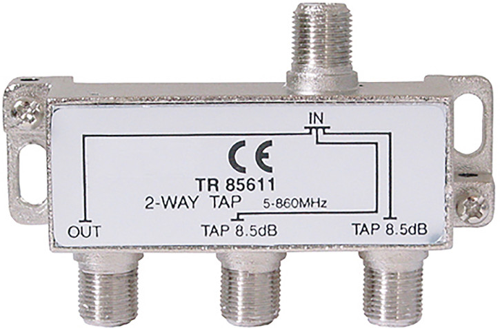F-Stammabzweiger, 2-fach, 8,5 dB 5-1000 MHz-85 dB