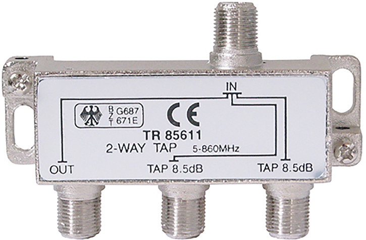 F-Stammabzweiger, 2-fach, 16 dB 5-1000 MHz - 85 dB
