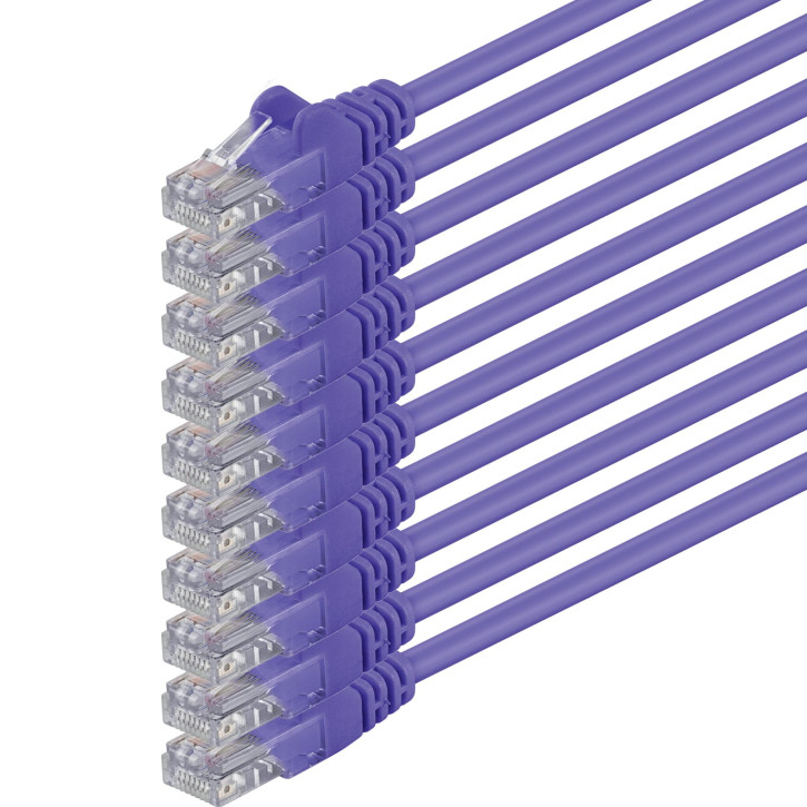 10x 2m - CAT.6 - Netzwerk- Patch- Ethernet- Lan- Kabel RJ45 - Violet - für Switch, Router, Homeoffice