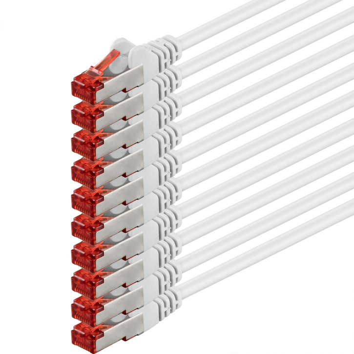 10x 10m - CAT.6 - Netzwerk- Patch- Ethernet- Lan- Kabel RJ45 - Weiß - für Switch, Router, Homeoffice 10x 10m - CAT.6 - Netzwerk- Patch- Ethernet- Lan- Kabel RJ45 - Weiß - für Switch, Router, Homeoffice