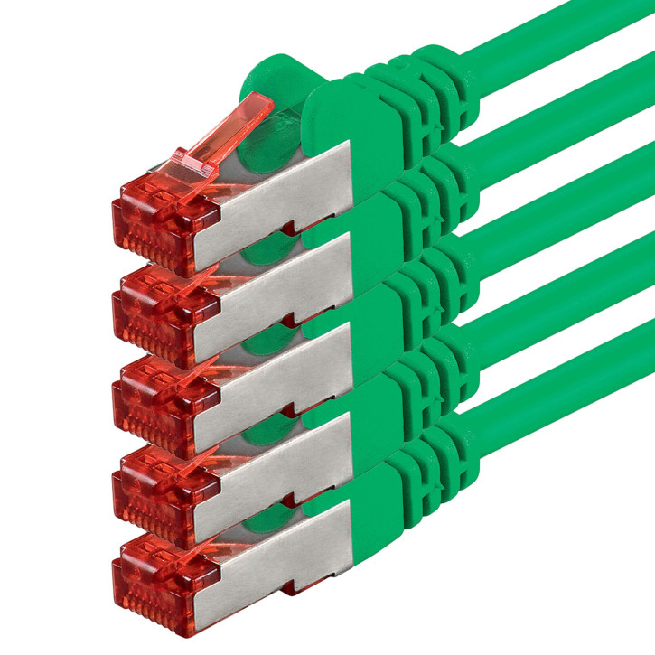 5x 0.5m - CAT.6 - Netzwerk- Patch- Ethernet- Lan- Kabel RJ45 - Grün - für Switch, Router, Homeoffice 5x 0.5m - CAT.6 - Netzwerk- Patch- Ethernet- Lan- Kabel RJ45 - Grün - für Switch, Router, Homeoffice
