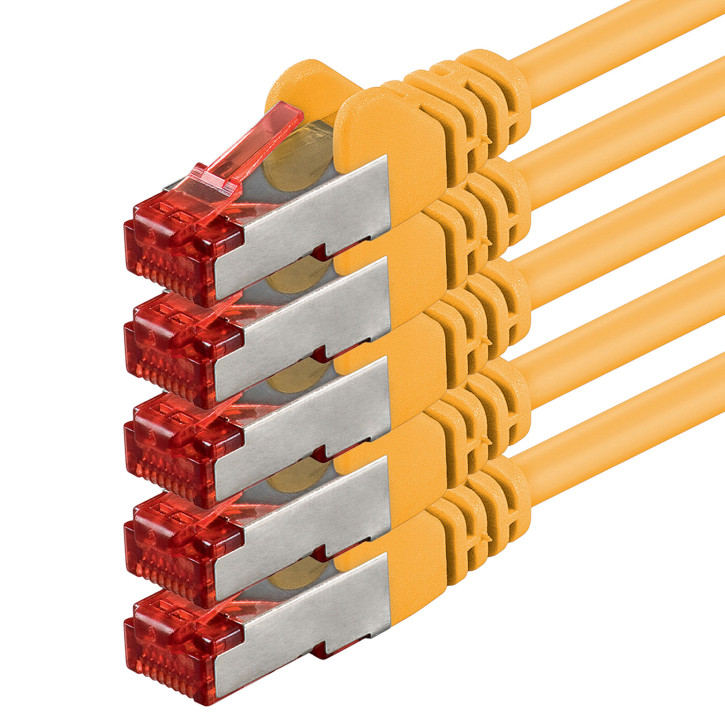 5x 2m - CAT.6 - Netzwerk- Patch- Ethernet- Lan- Kabel RJ45 - Gelb - für Switch, Router, Homeoffice 5x 2m - CAT.6 - Netzwerk- Patch- Ethernet- Lan- Kabel RJ45 - Gelb - für Switch, Router, Homeoffice