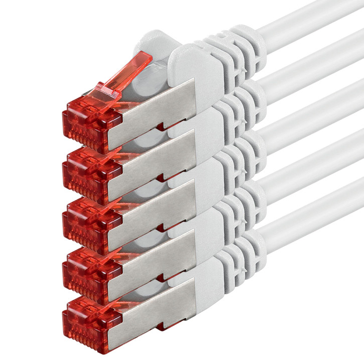 5x 1m - CAT.6 - Netzwerk- Patch- Ethernet- Lan- Kabel RJ45 - Weiß - für Switch, Router, Homeoffice 5x 1m - CAT.6 - Netzwerk- Patch- Ethernet- Lan- Kabel RJ45 - Weiß - für Switch, Router, Homeoffice