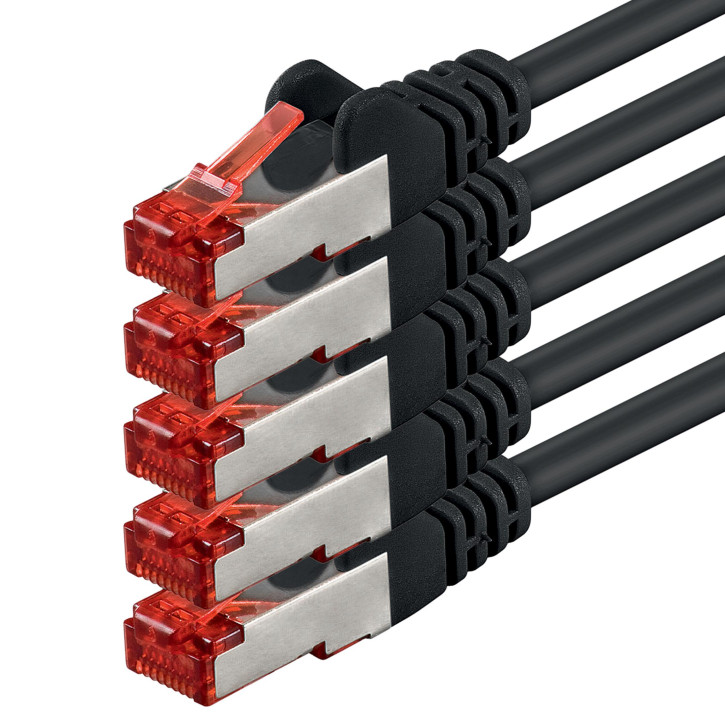5x 10m - CAT.6 - Netzwerk- Patch- Ethernet- Lan- Kabel RJ45 - Schwarz - für Switch, Router, Homeoffice 5x 10m - CAT.6 - Netzwerk- Patch- Ethernet- Lan- Kabel RJ45 - Schwarz - für Switch, Router, Homeoffice