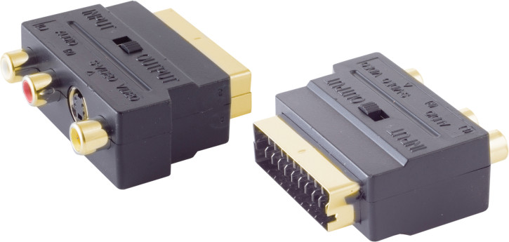Adapter mit 3 Cinchbuchse/4-pol MINI Buchse IN/OUT