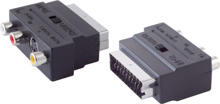 Adapter mit 3 Cinchbuchse/4-pol MINI Buchse IN/OUT