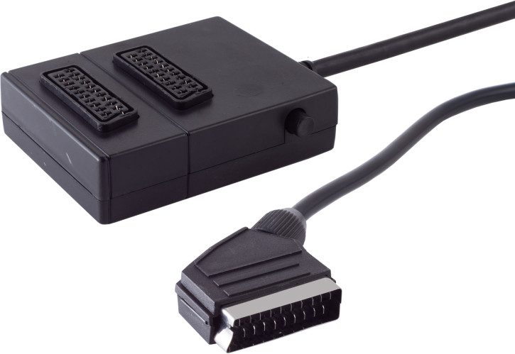 Scart-Verteiler, 2-fach, UmschaltBOX -mit Schalter