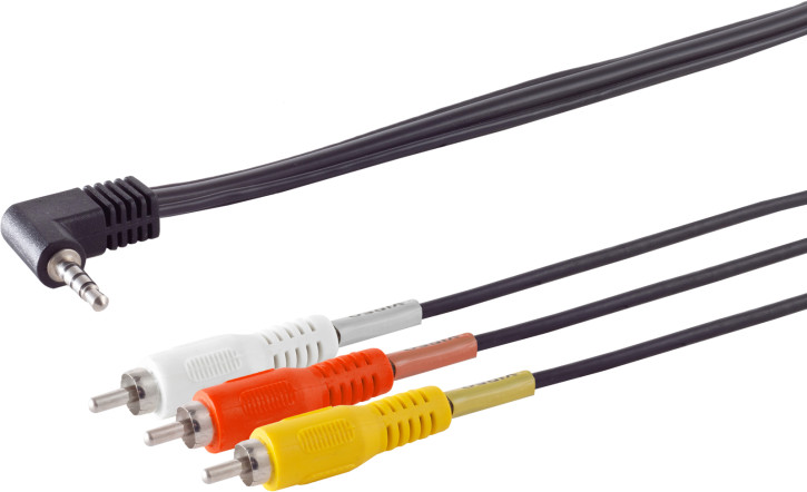 Winkelklinkenstecker - 3x RCA Stecker 2m