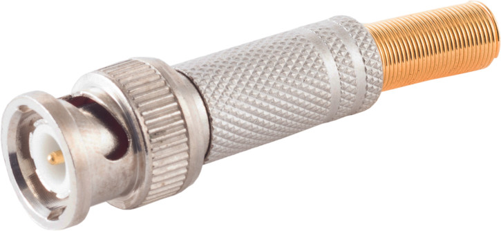 BNC Stecker, löt u. schraubbar, Metall, 75 Ohm