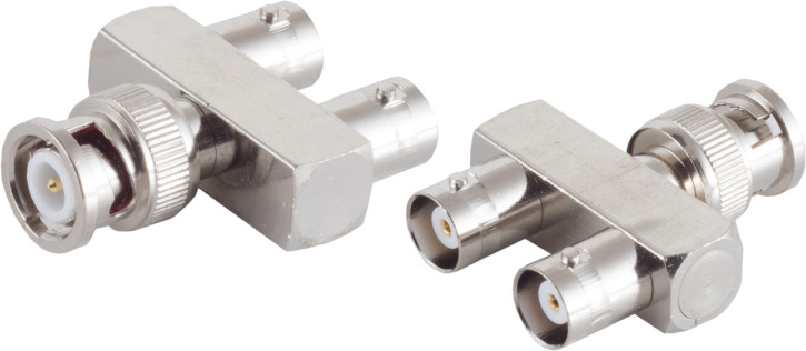 Y - Adapter, 1 BNC Stecker auf 2 BNC Kupplungen