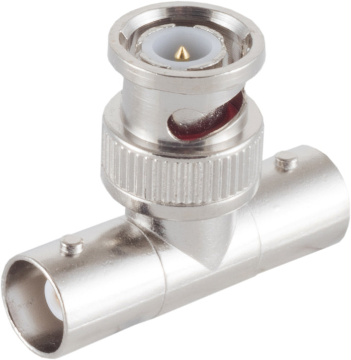 T - Adapter, 1 BNC Stecker auf 2 BNC Kupplungen