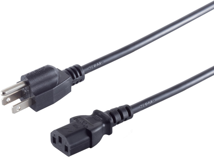 USA Stecker - Kaltgerätebu, schwarz, 1,8m USA Stecker - Kaltgerätebu, schwarz, 1,8m